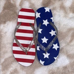 4th of July Flag flip flops